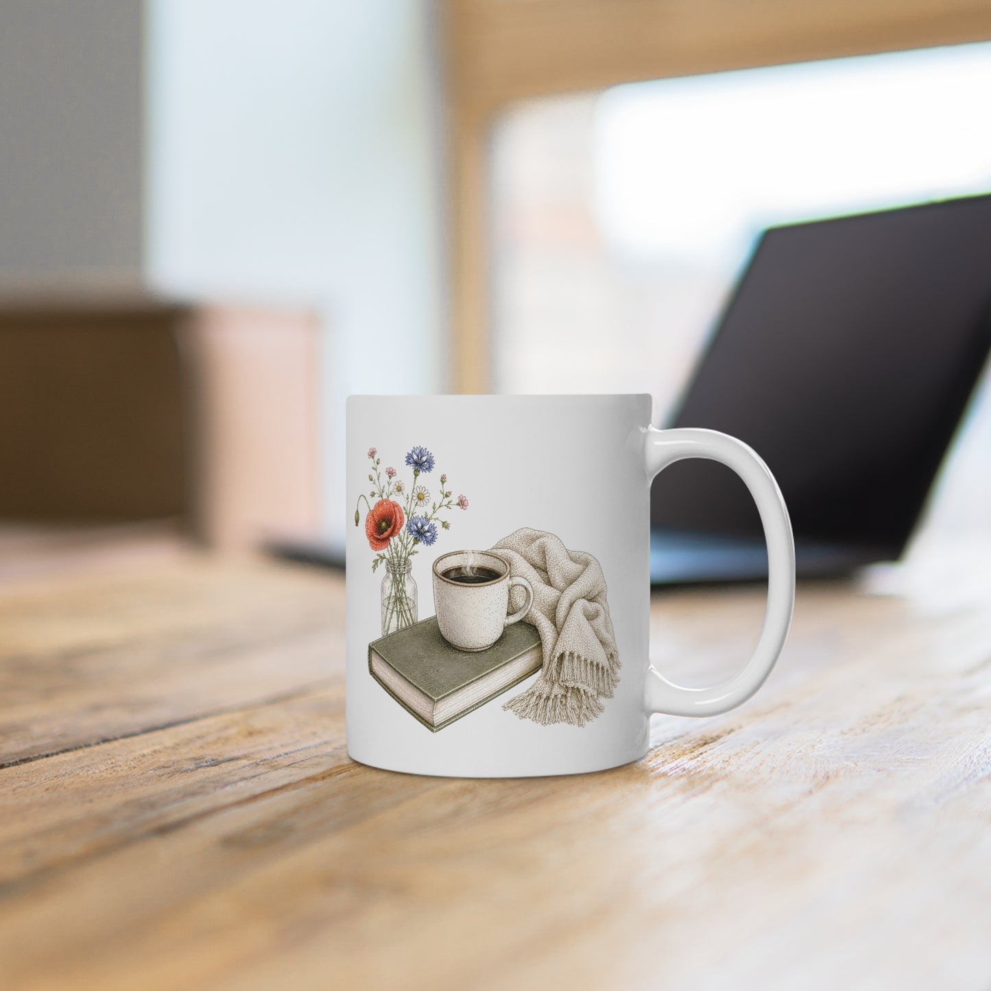 Book & Bloom Ceramic Mug