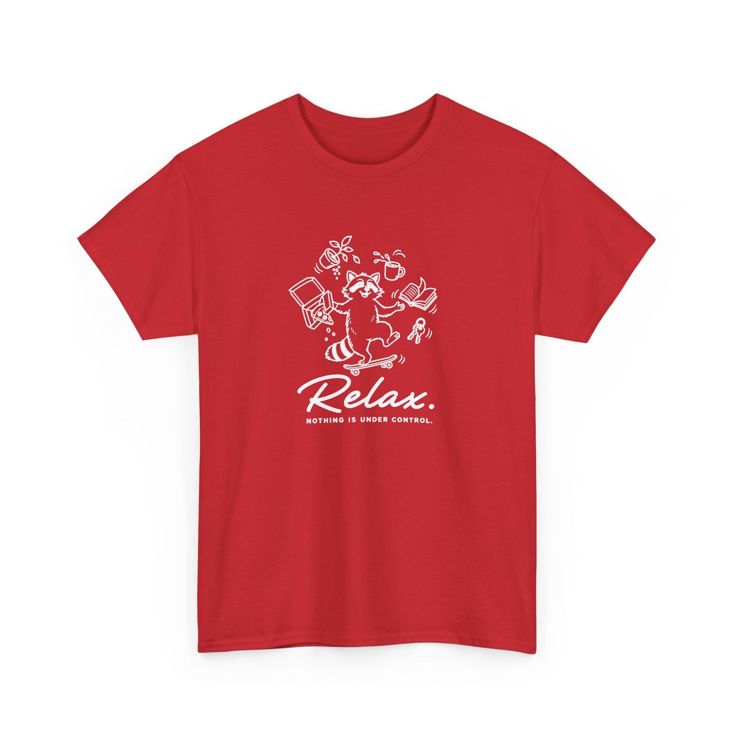 Relax Tee — Orange Graphic T-Shirt with 'Relax.' Design