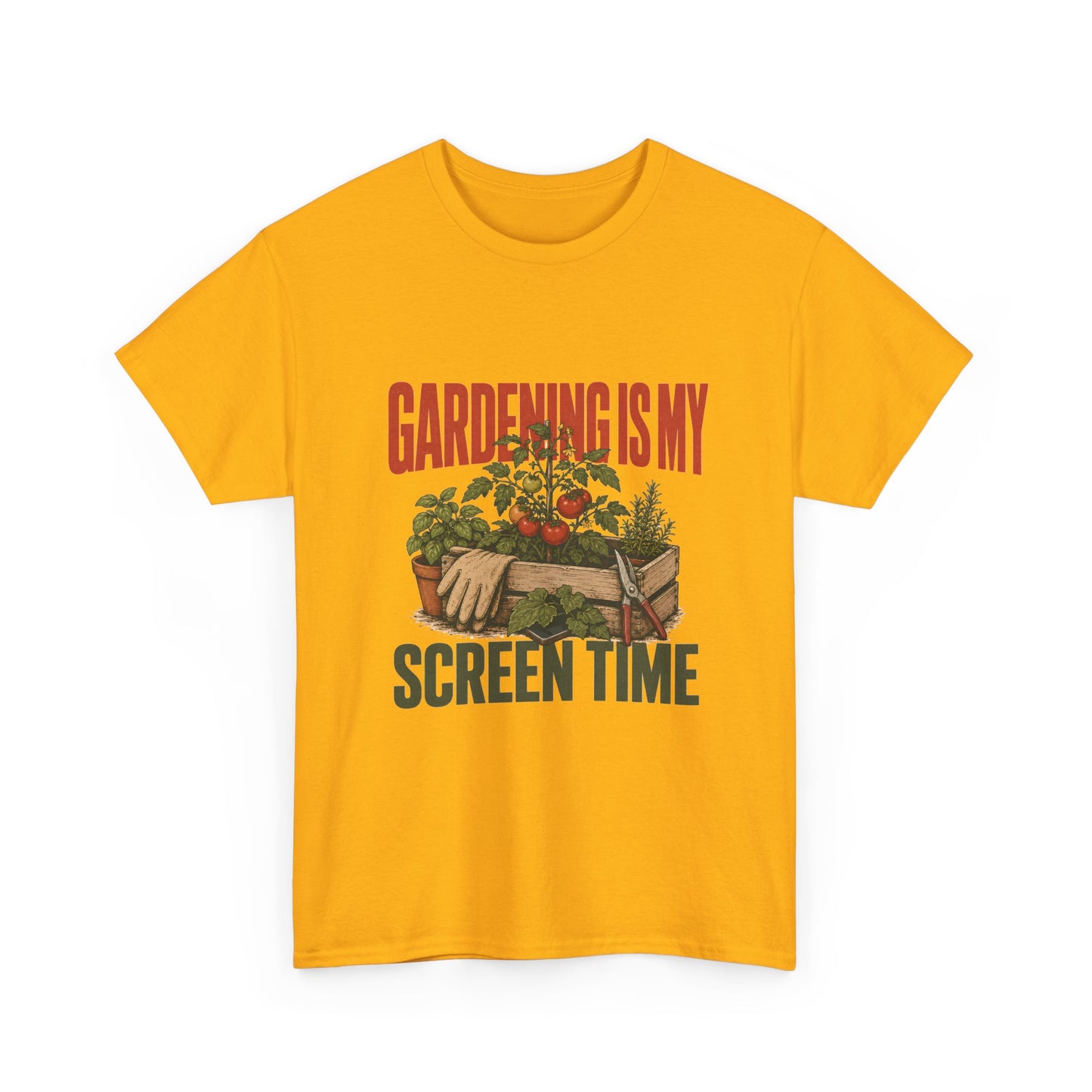 Gardening Is My Screen Time T-Shirt — Funny Gardener Tee with Planter Graphic