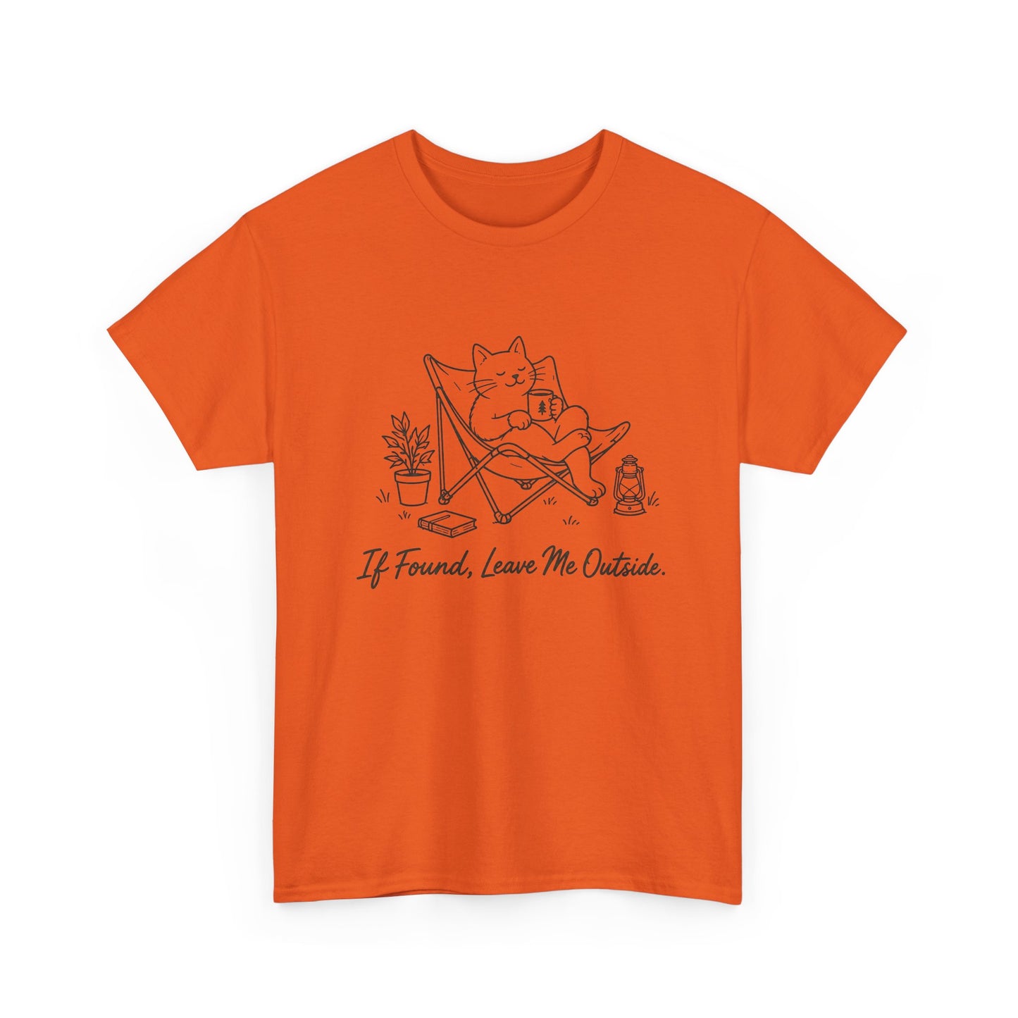 Cat Recliner T-Shirt — "If Found, Leave Me Outside" Relaxed Tee