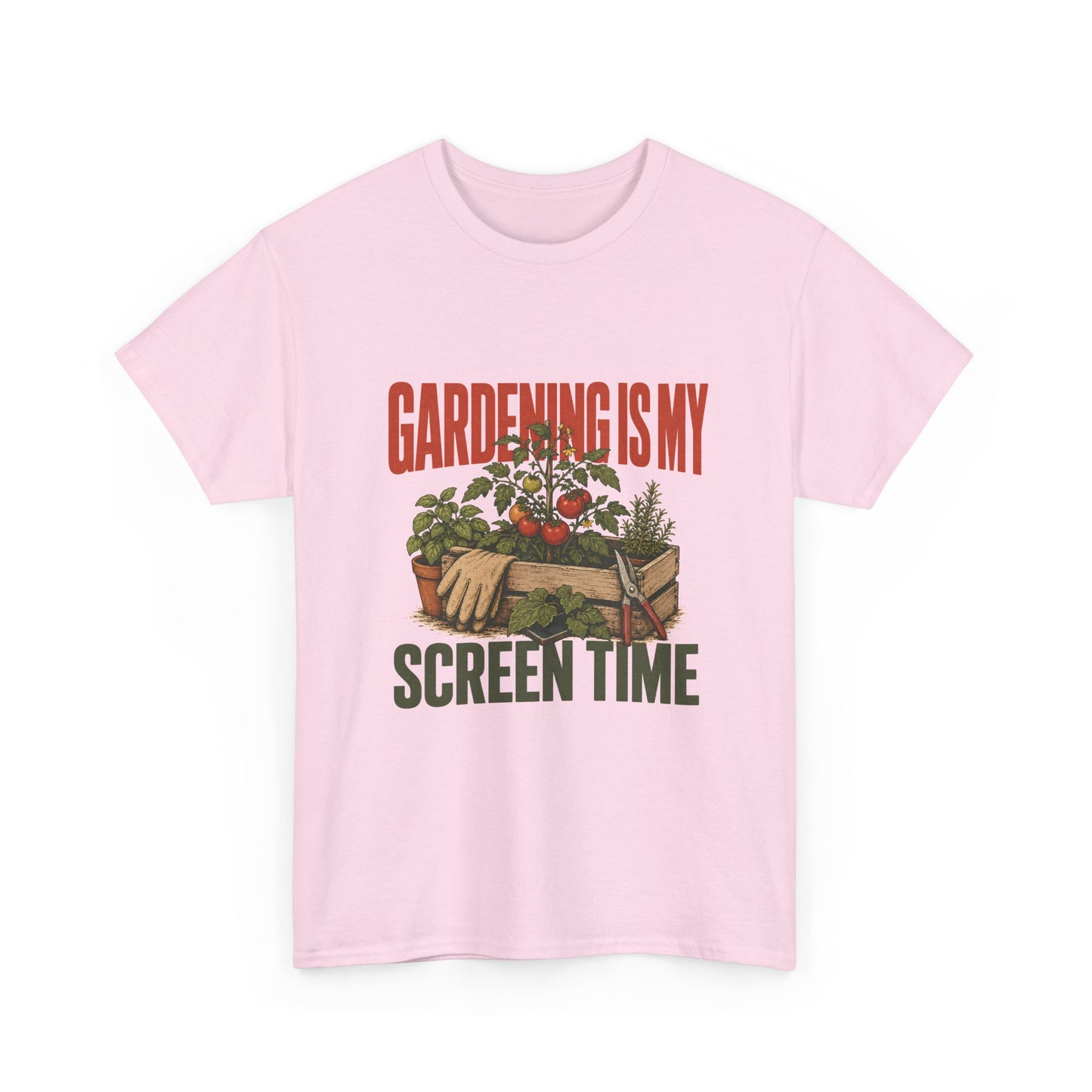 Gardening Is My Screen Time T-Shirt — Funny Gardener Tee with Planter Graphic