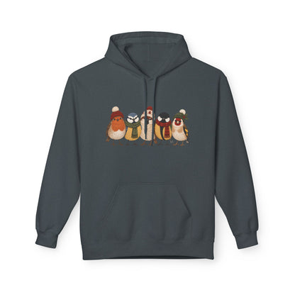 Wintervögel mit Mützen – Unisex Hoodie
