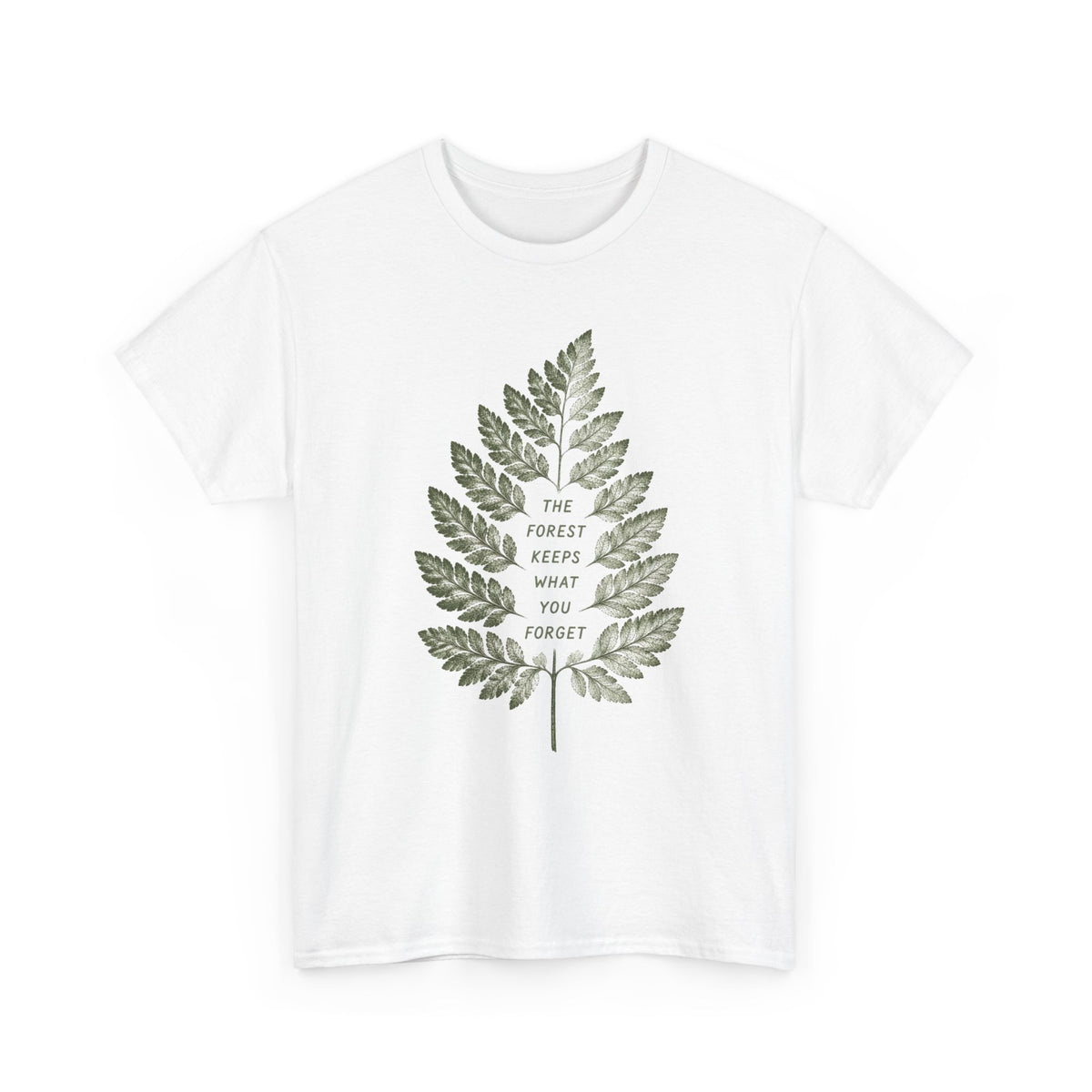 Farn & Waldruhe – Unisex T-Shirt mit Waldspruch