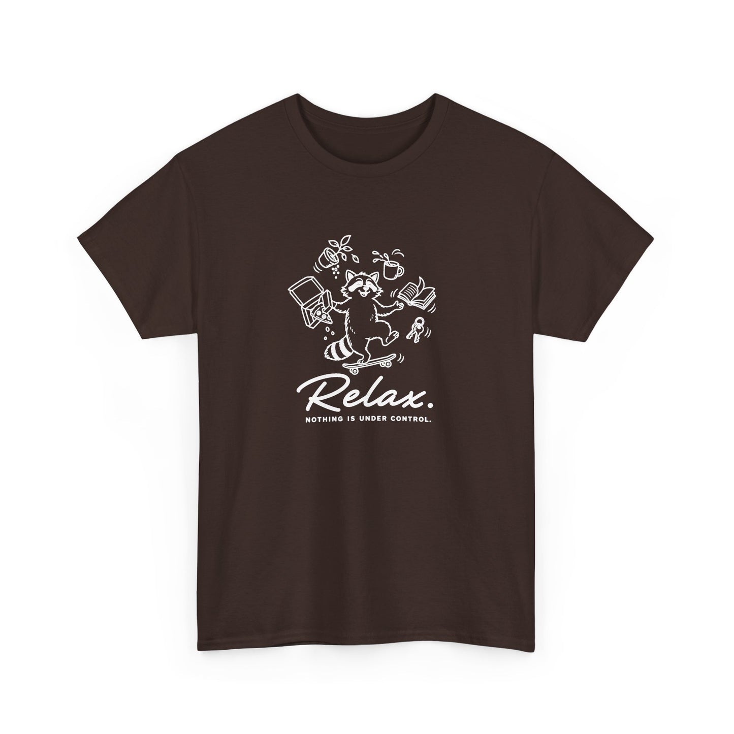 Relax Tee — Orange Graphic T-Shirt with 'Relax.' Design