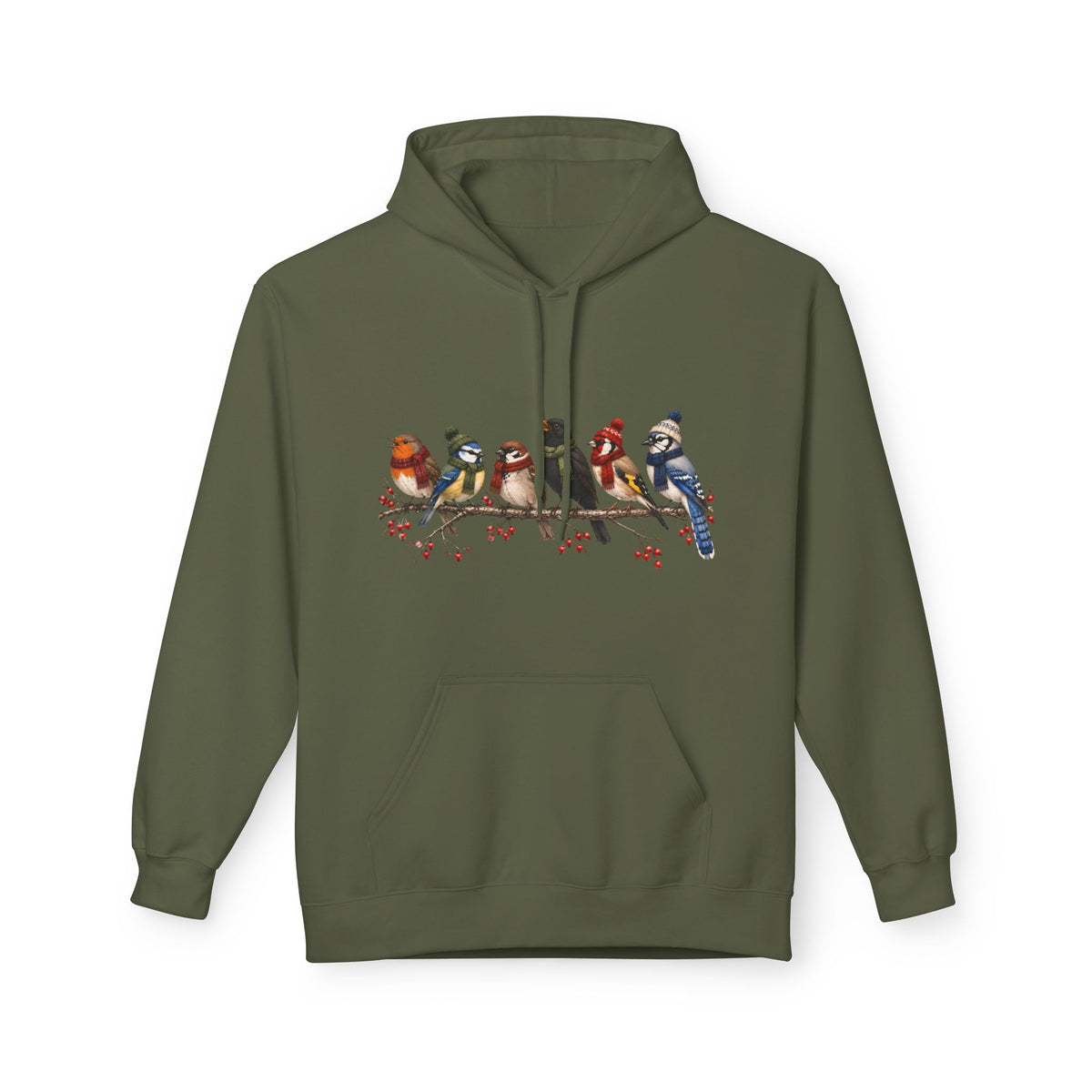 Wintervögel auf einem Ast – Unisex Hoodie