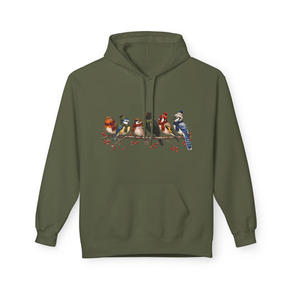 Wintervögel auf einem Ast – Unisex Hoodie