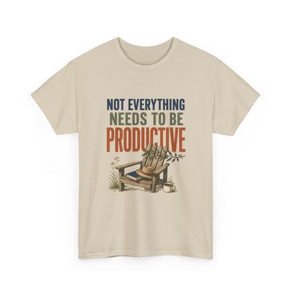 Relaxed Tee — "Not Everything Needs To Be Productive" Adirondack Chair Graphic
