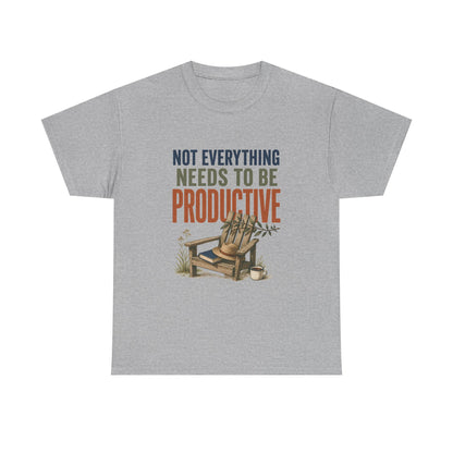 Relaxed Tee — "Not Everything Needs To Be Productive" Adirondack Chair Graphic