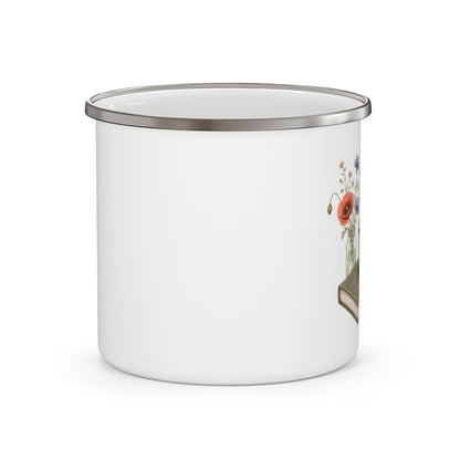 Book & Bloom Enamel Camping Mug