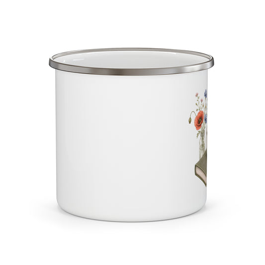 Book & Bloom Enamel Camping Mug