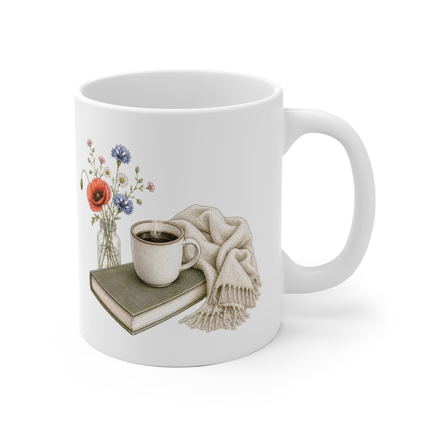 Book & Bloom Ceramic Mug