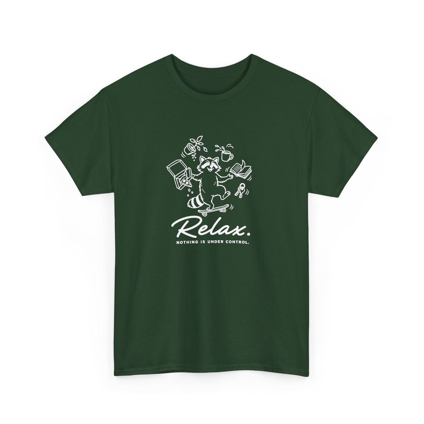 Relax Tee — Orange Graphic T-Shirt with 'Relax.' Design