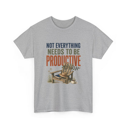 Relaxed Tee — "Not Everything Needs To Be Productive" Adirondack Chair Graphic