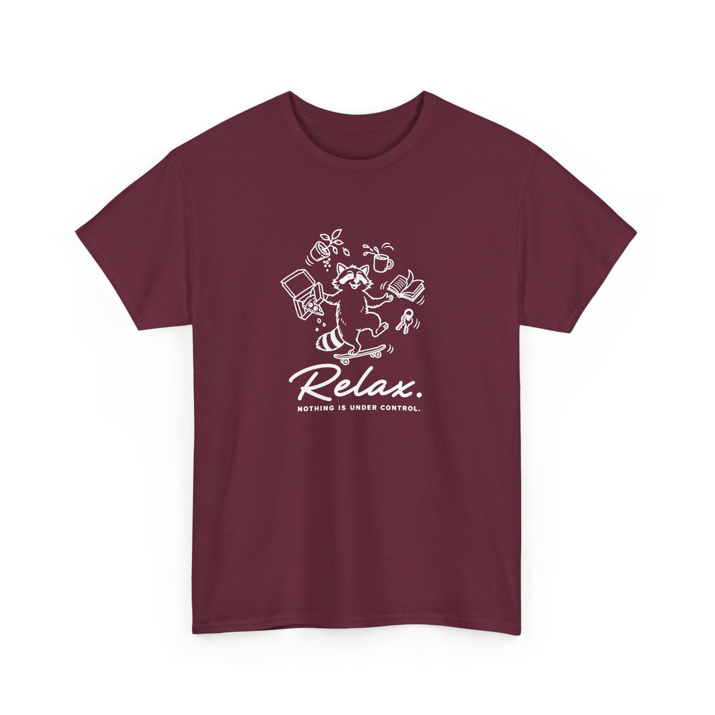 Relax Tee — Orange Graphic T-Shirt with 'Relax.' Design