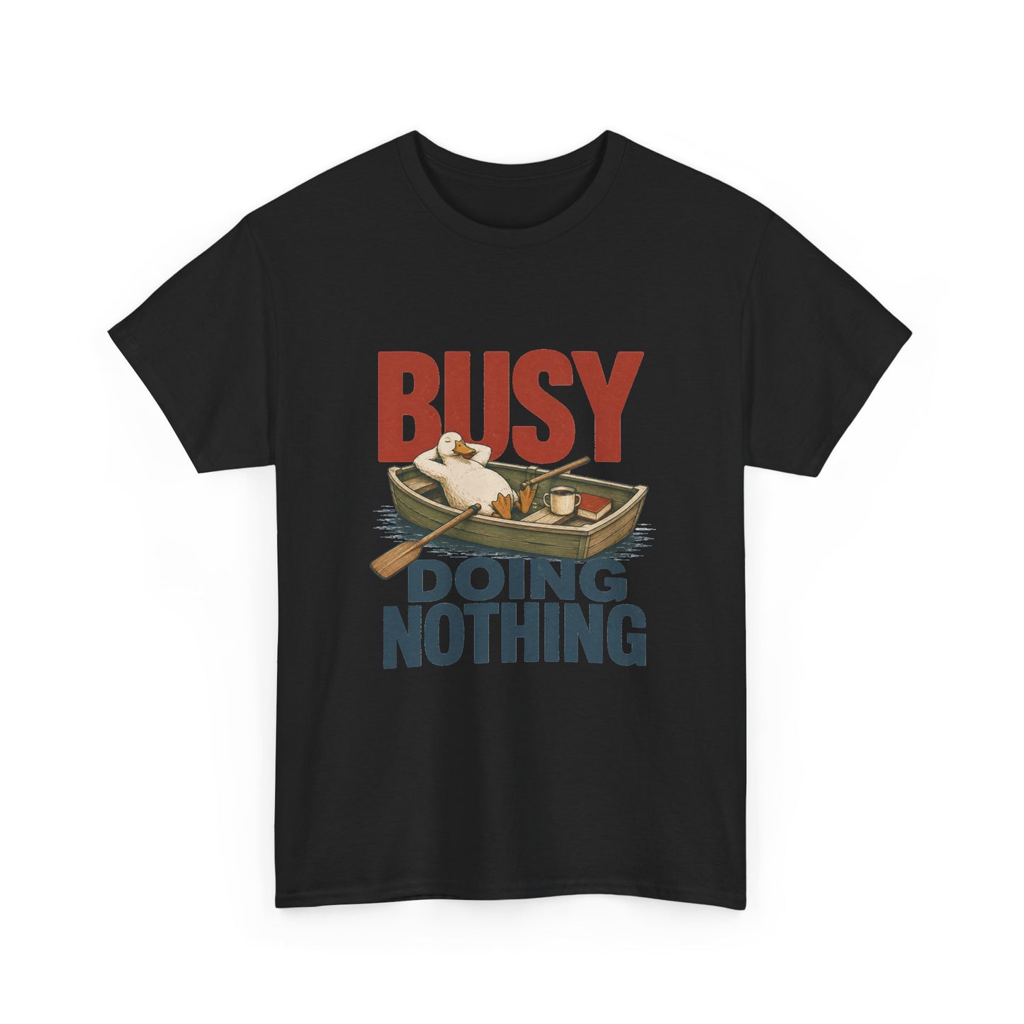 T‑Shirt — "Busy Doing Nothing" Vintage Fishing Relaxation Tee