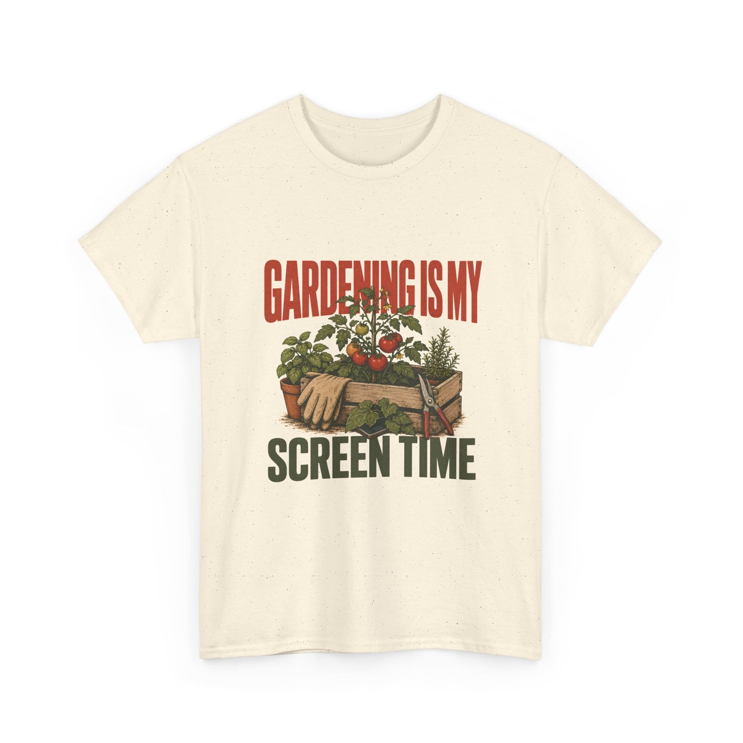 Gardening Is My Screen Time T-Shirt — Funny Gardener Tee with Planter Graphic
