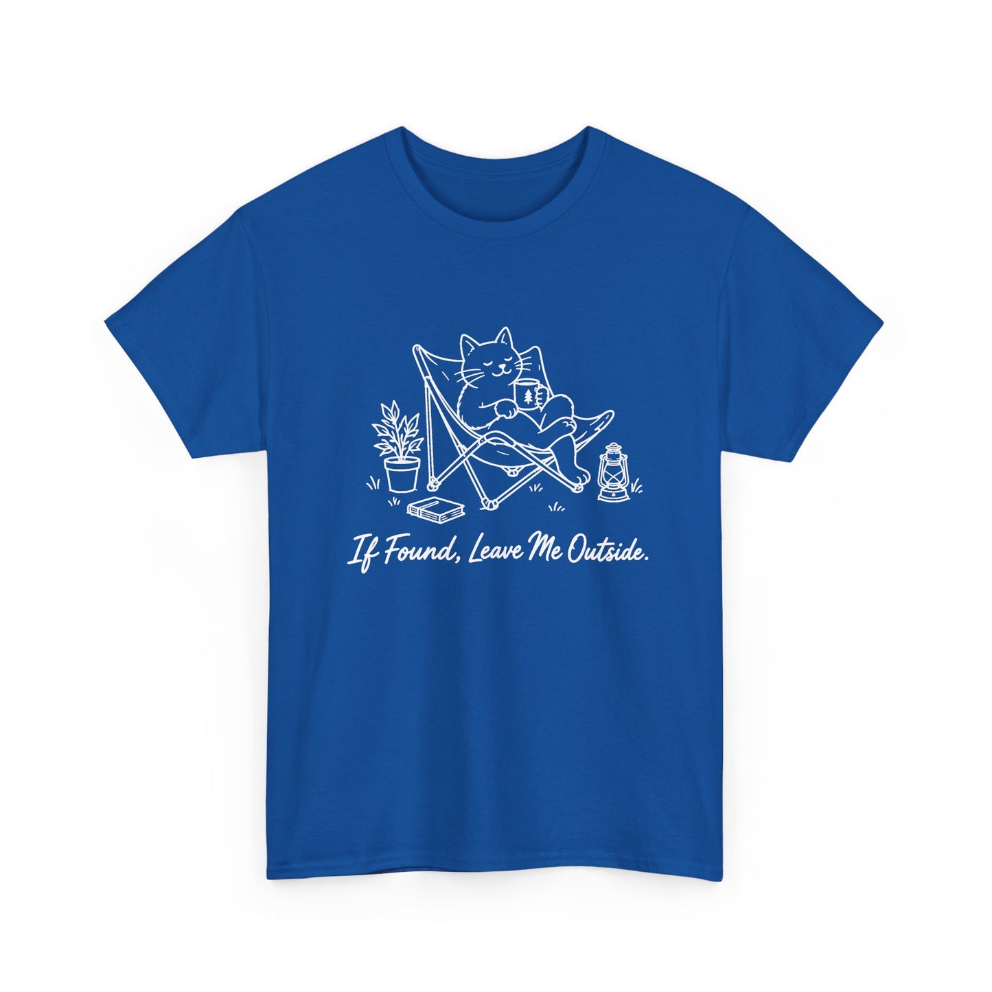 Cat Pentagram Tee — "If Found, Leave Me Outside" Graphic Shirt