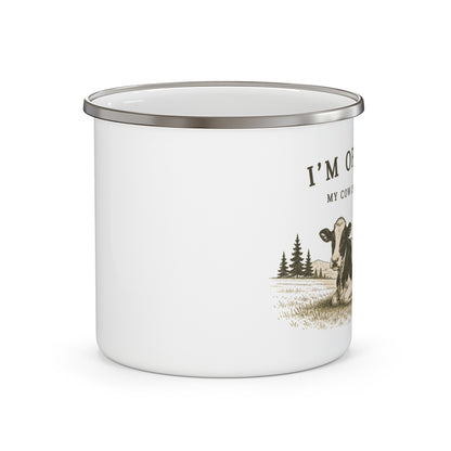 Happy Cow Enamel Camping Mug