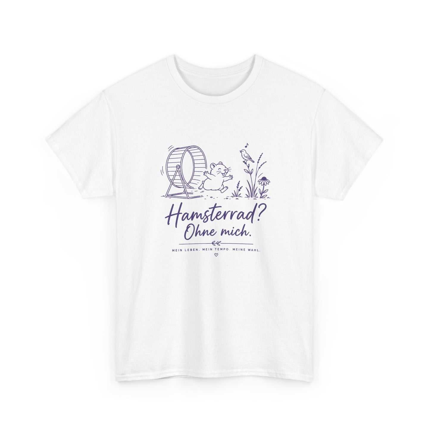 Hamsterrad? Ohne mich. Graphic Tee — Cute Hamster Wheel Illustration