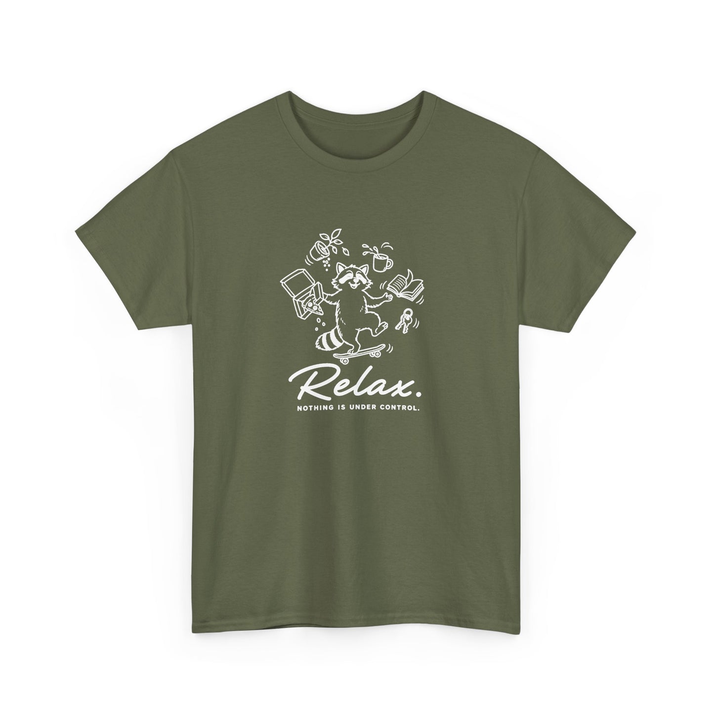Relax Tee — Orange Graphic T-Shirt with 'Relax.' Design