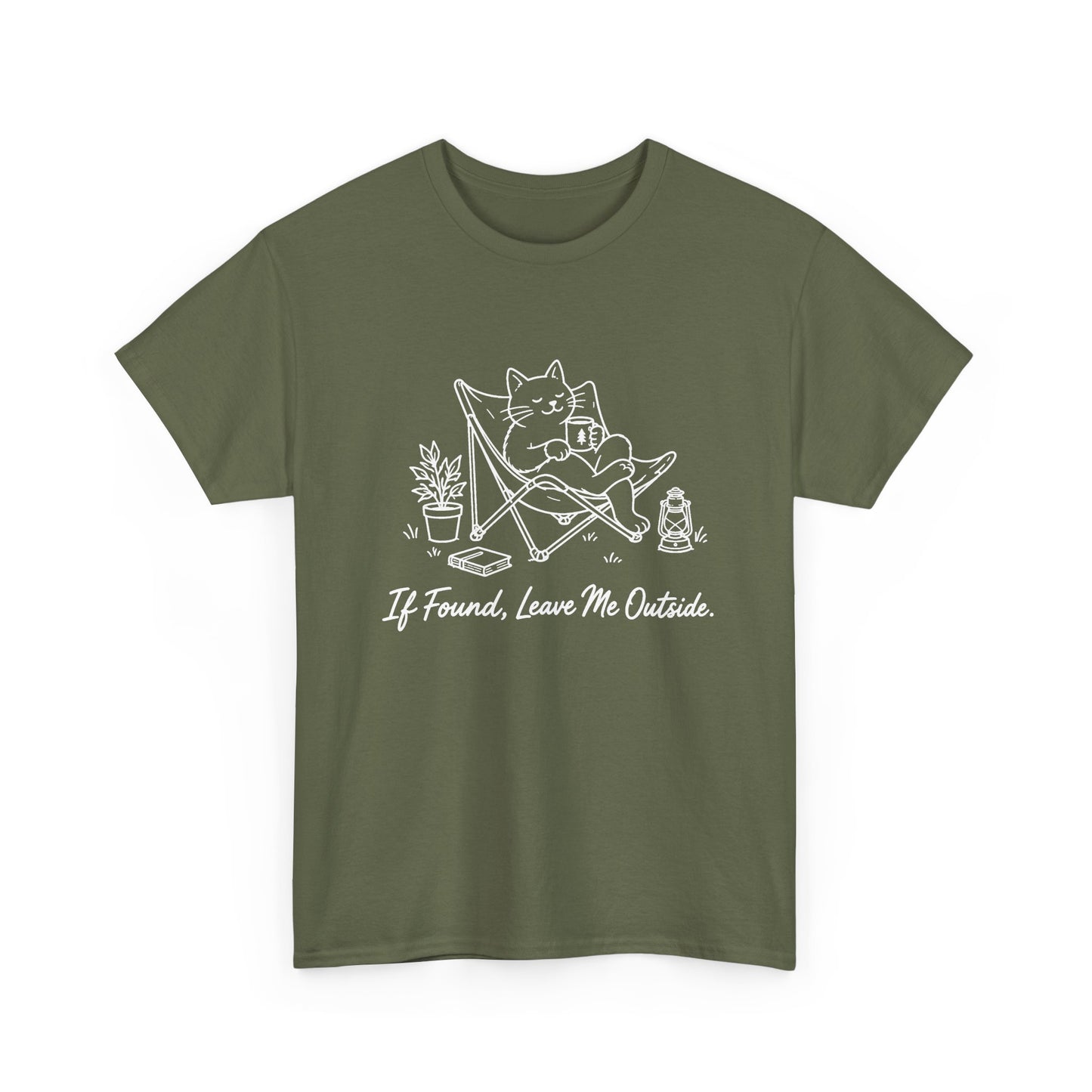 Cat Pentagram Tee — "If Found, Leave Me Outside" Graphic Shirt