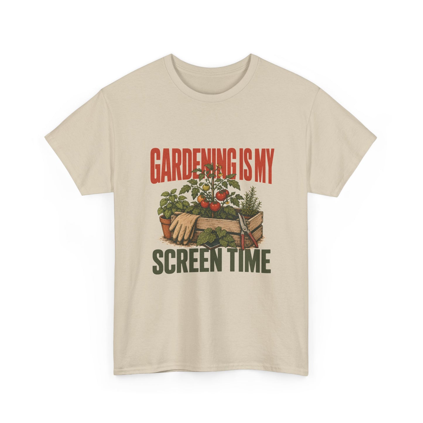 Gardening Is My Screen Time T-Shirt — Funny Gardener Tee with Planter Graphic