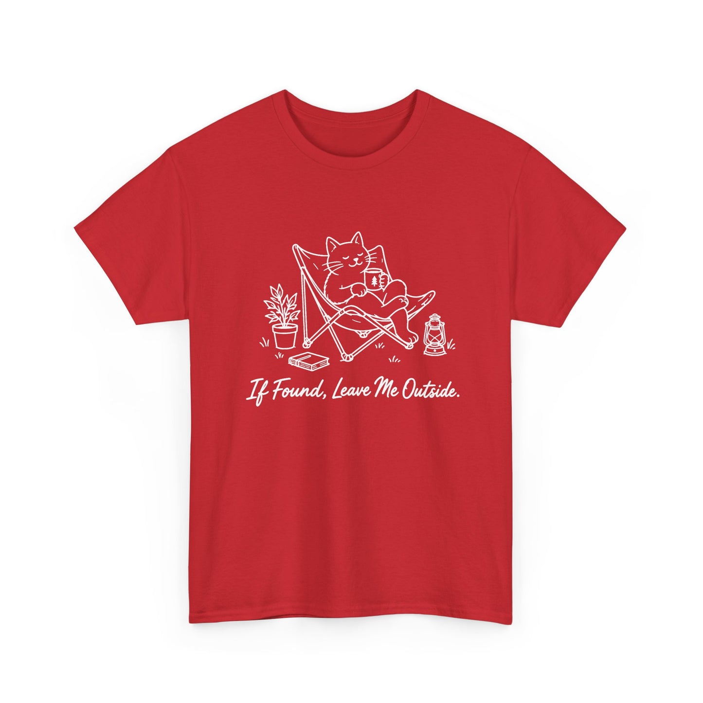 Cat Pentagram Tee — "If Found, Leave Me Outside" Graphic Shirt