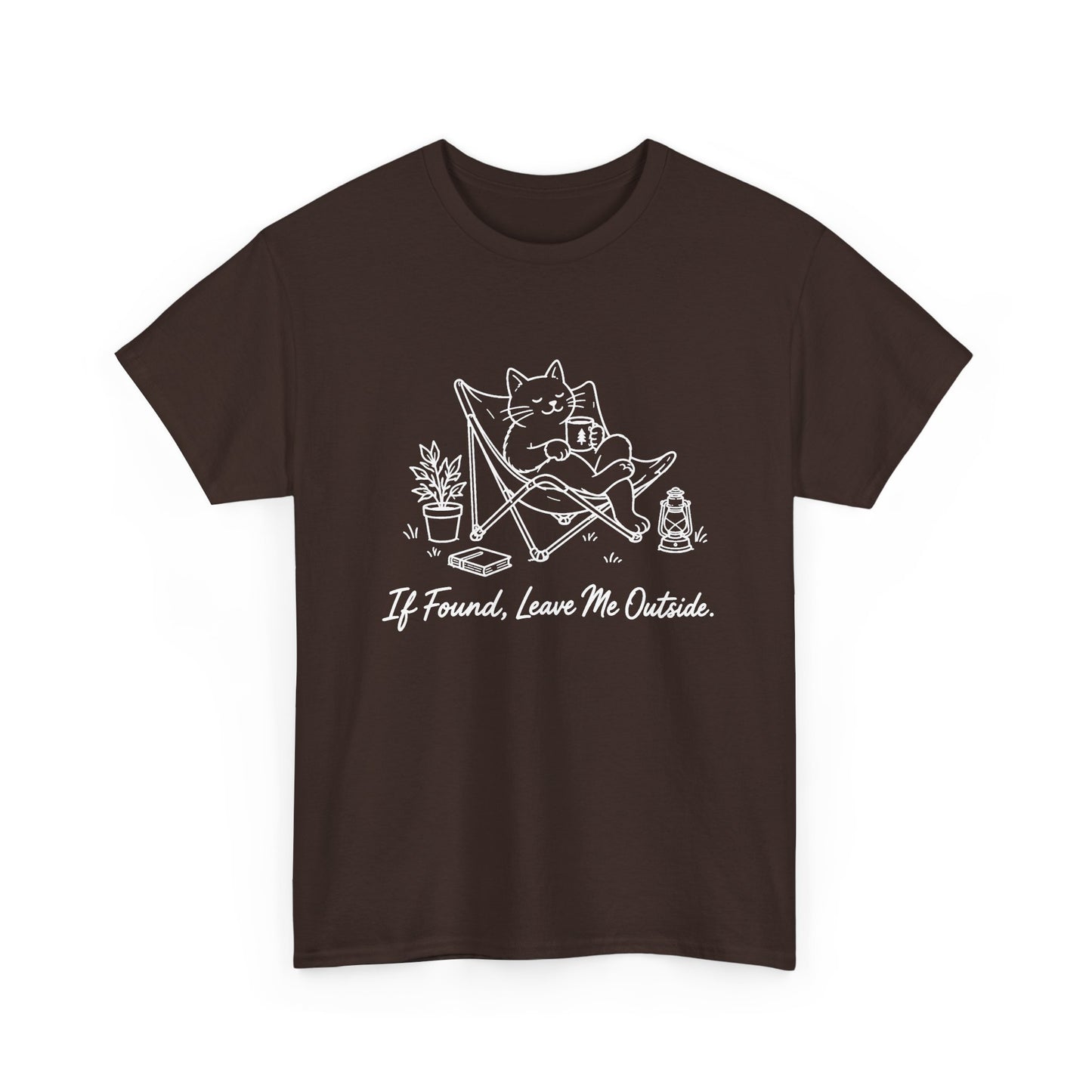 Cat Pentagram Tee — "If Found, Leave Me Outside" Graphic Shirt