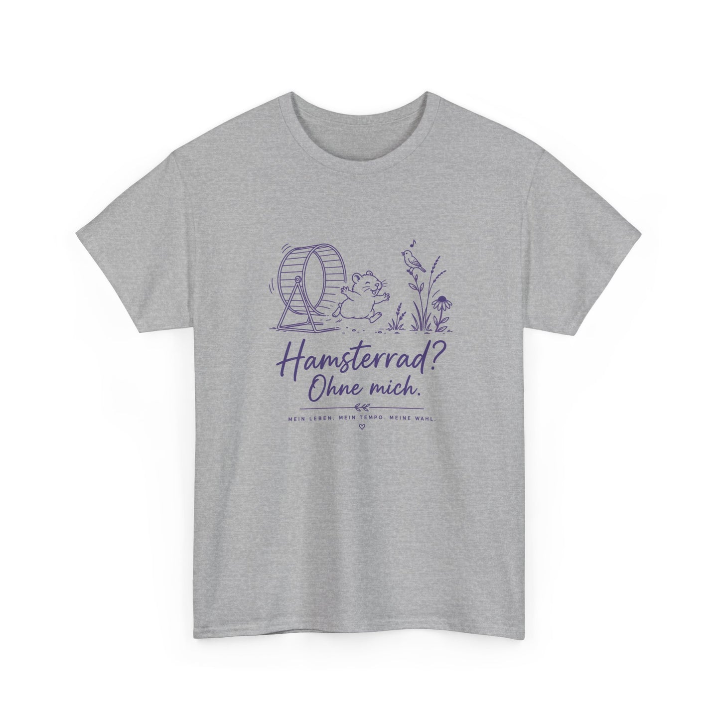 Hamsterrad? Ohne mich. Graphic Tee — Cute Hamster Wheel Illustration