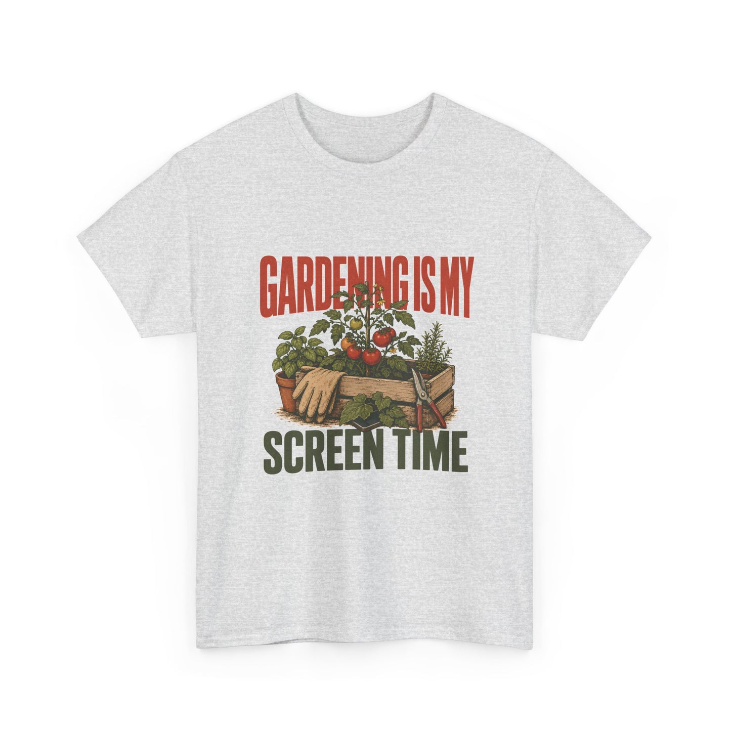 Gardening Is My Screen Time T-Shirt — Funny Gardener Tee with Planter Graphic