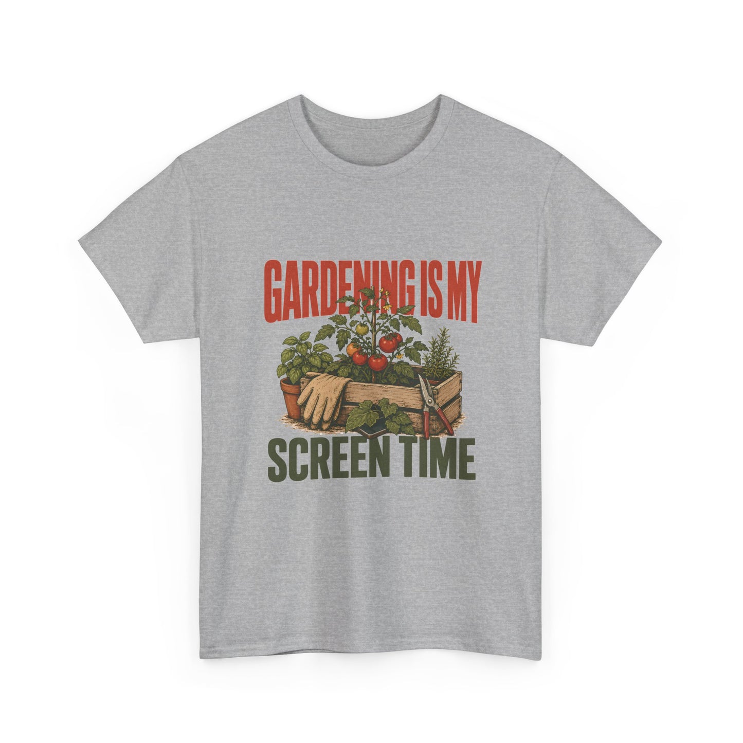 Gardening Is My Screen Time T-Shirt — Funny Gardener Tee with Planter Graphic