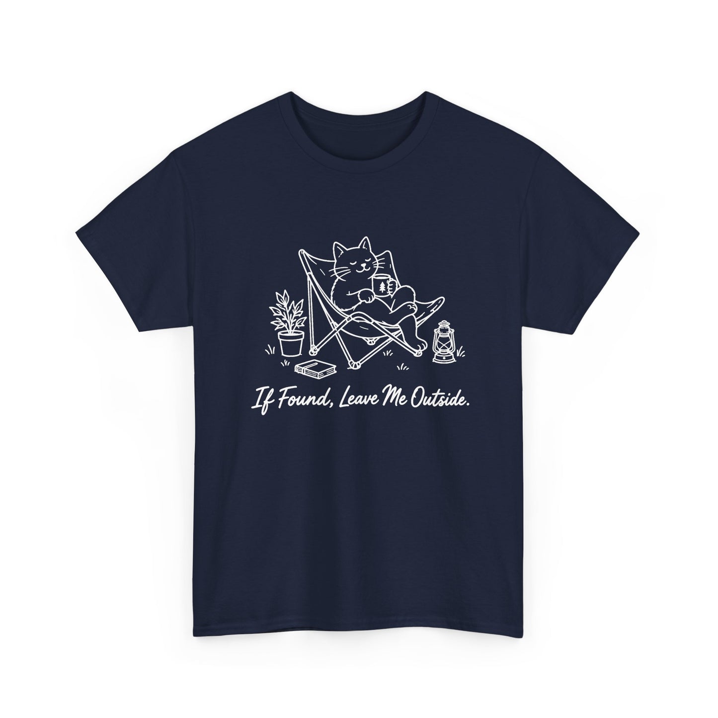 Cat Pentagram Tee — "If Found, Leave Me Outside" Graphic Shirt