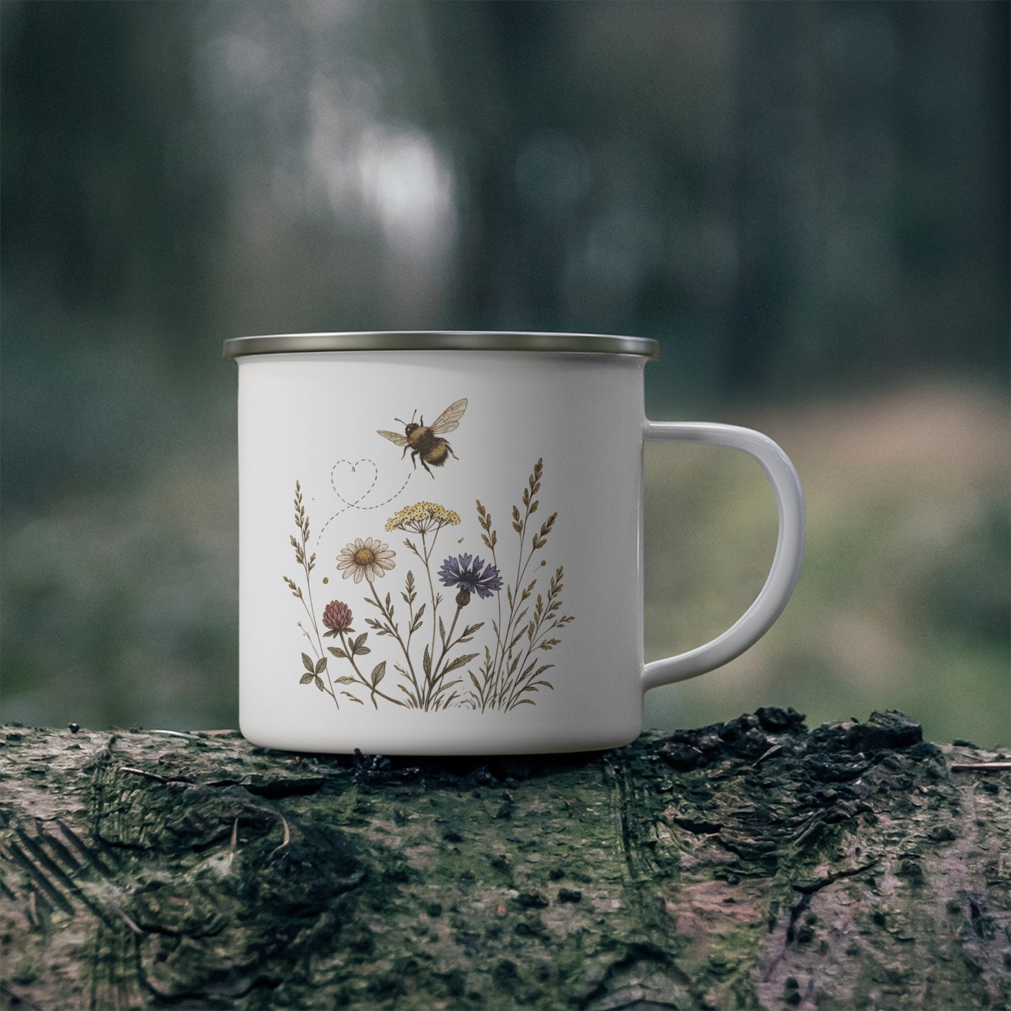 Meadow Heart Enamel Camping Mug