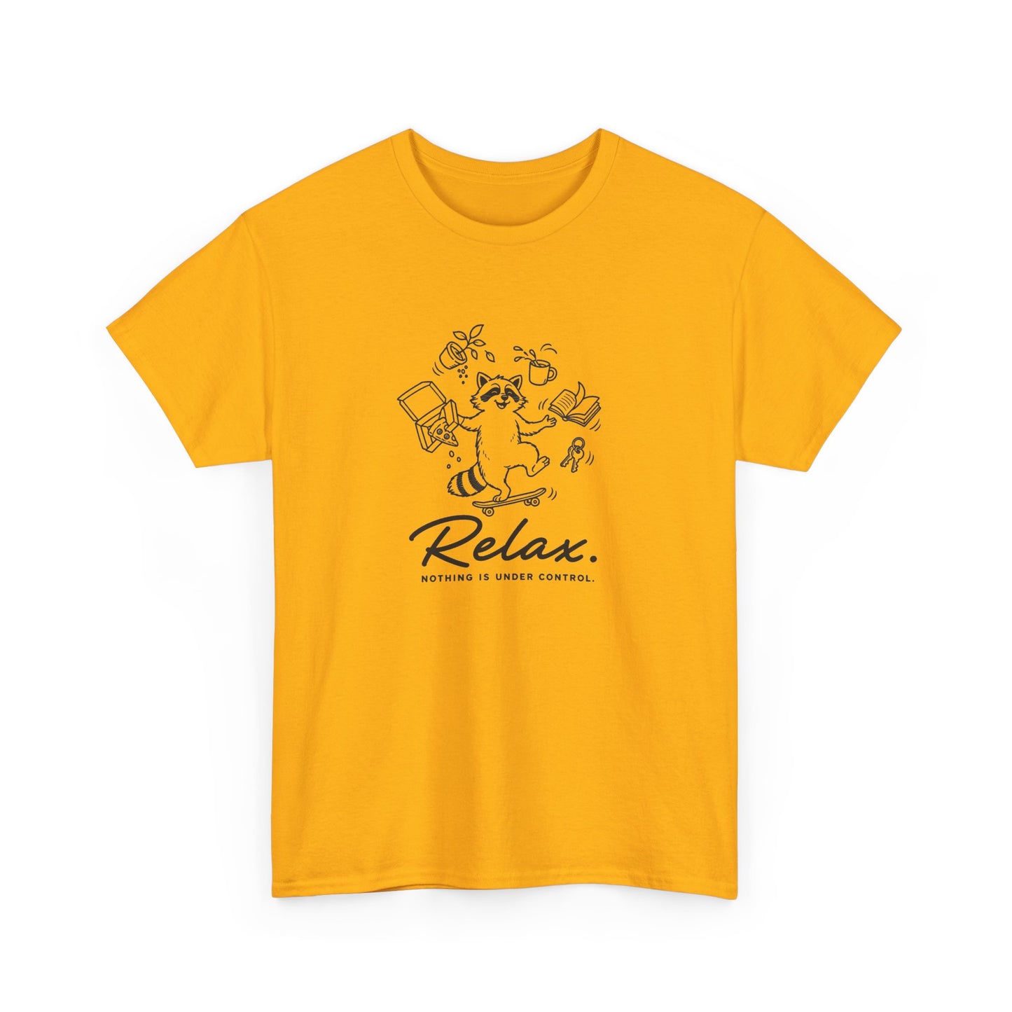 Relax Tee — Casual Graphic T‑Shirt with 'Relax.' Script