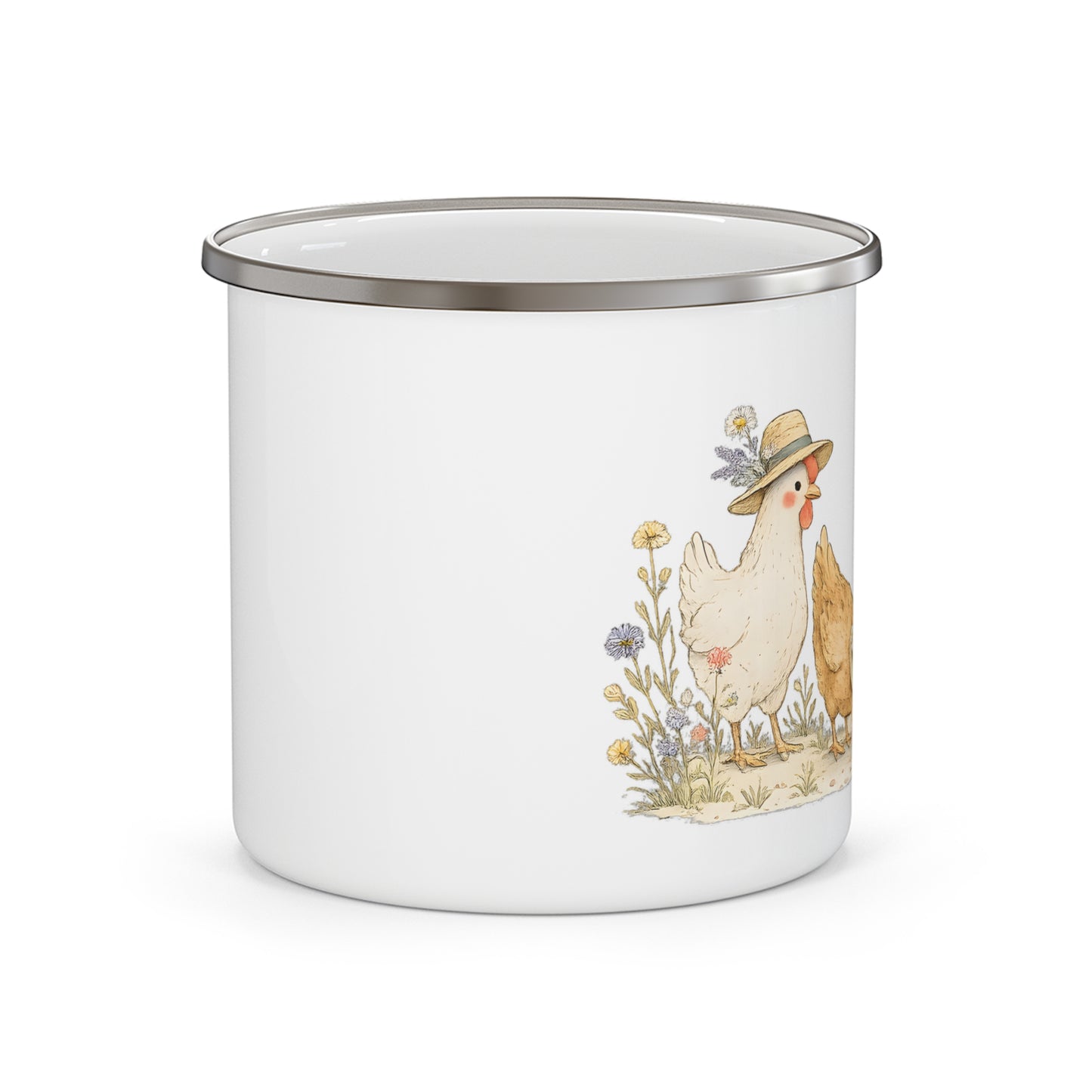 Farm Hen Enamel Camping Mug