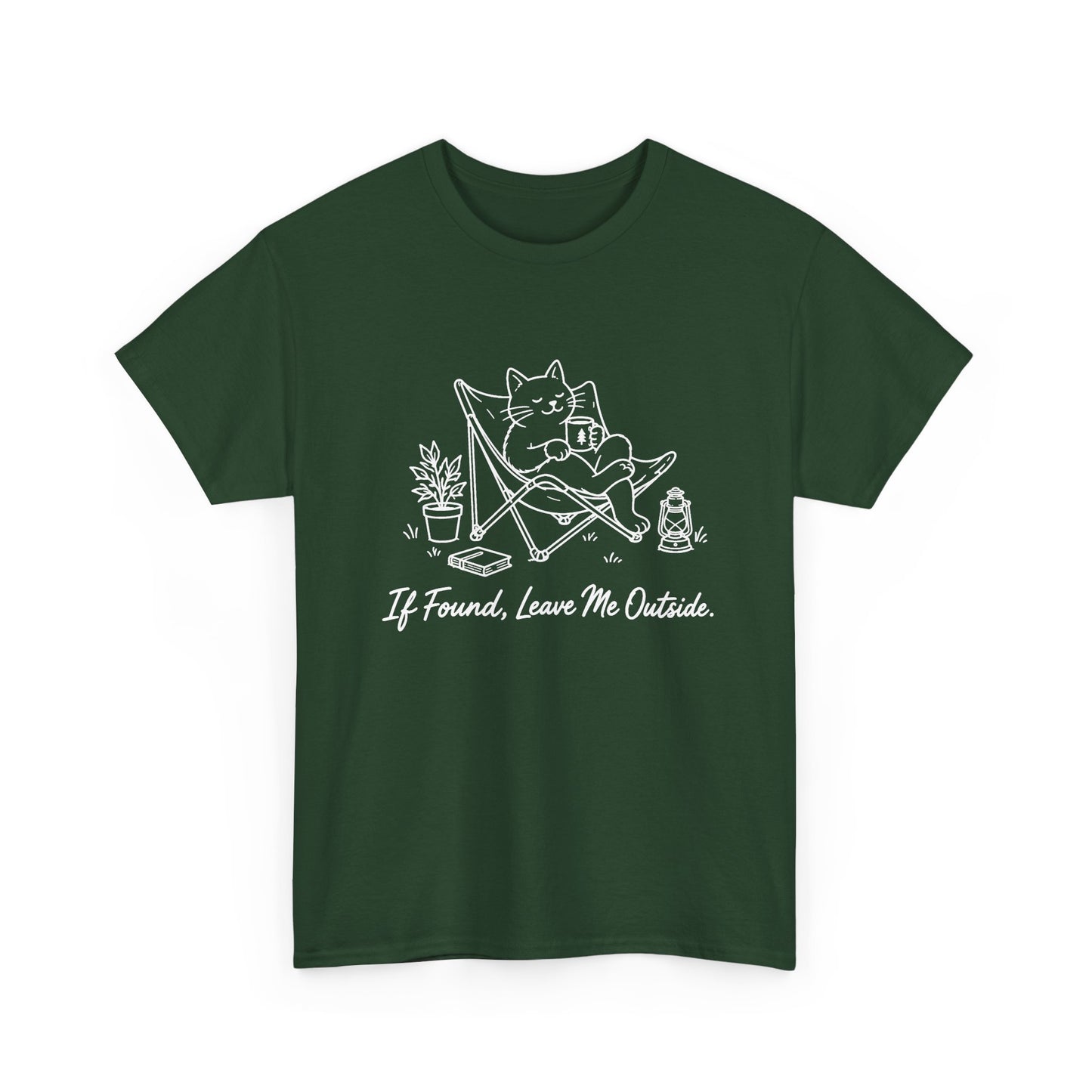 Cat Pentagram Tee — "If Found, Leave Me Outside" Graphic Shirt