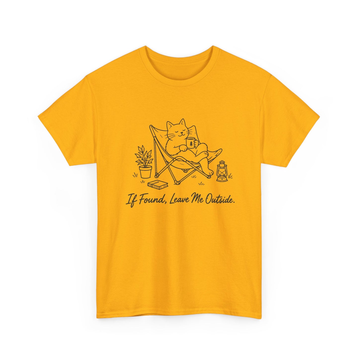 Cat Recliner T-Shirt — "If Found, Leave Me Outside" Relaxed Tee