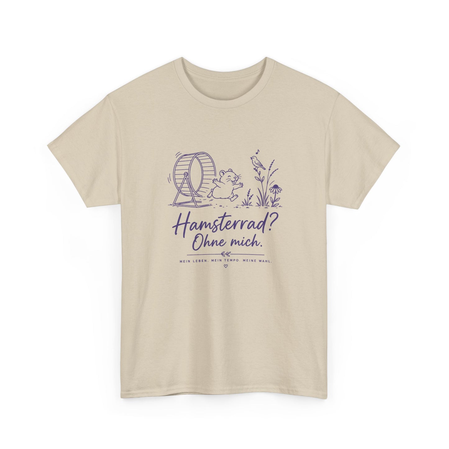 Hamsterrad? Ohne mich. Graphic Tee — Cute Hamster Wheel Illustration