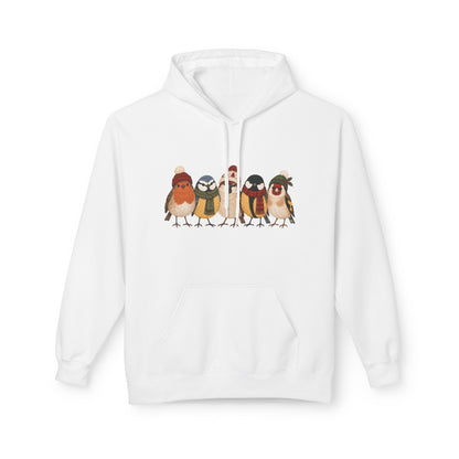 Wintervögel mit Mützen – Unisex Hoodie