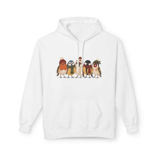 Wintervögel mit Mützen – Unisex Hoodie
