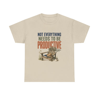 Relaxed Tee — "Not Everything Needs To Be Productive" Adirondack Chair Graphic