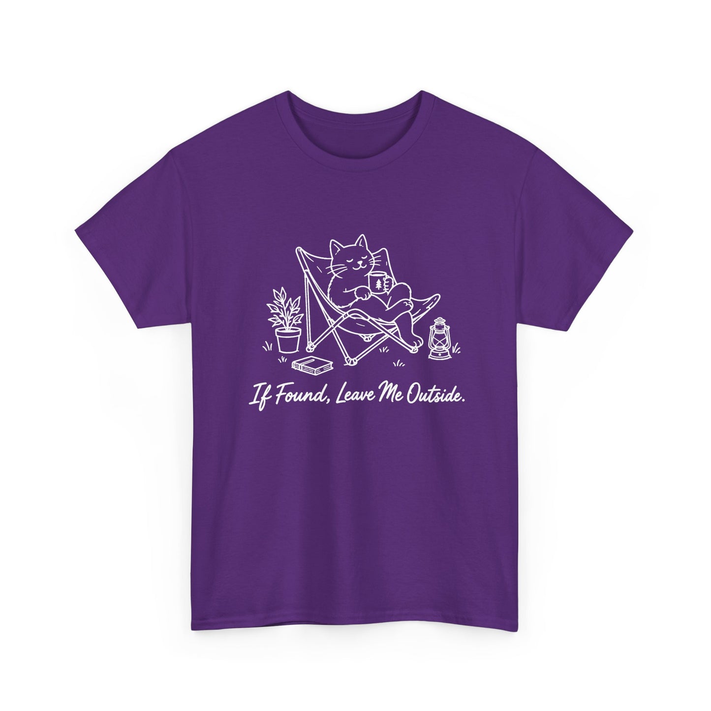 Cat Pentagram Tee — "If Found, Leave Me Outside" Graphic Shirt