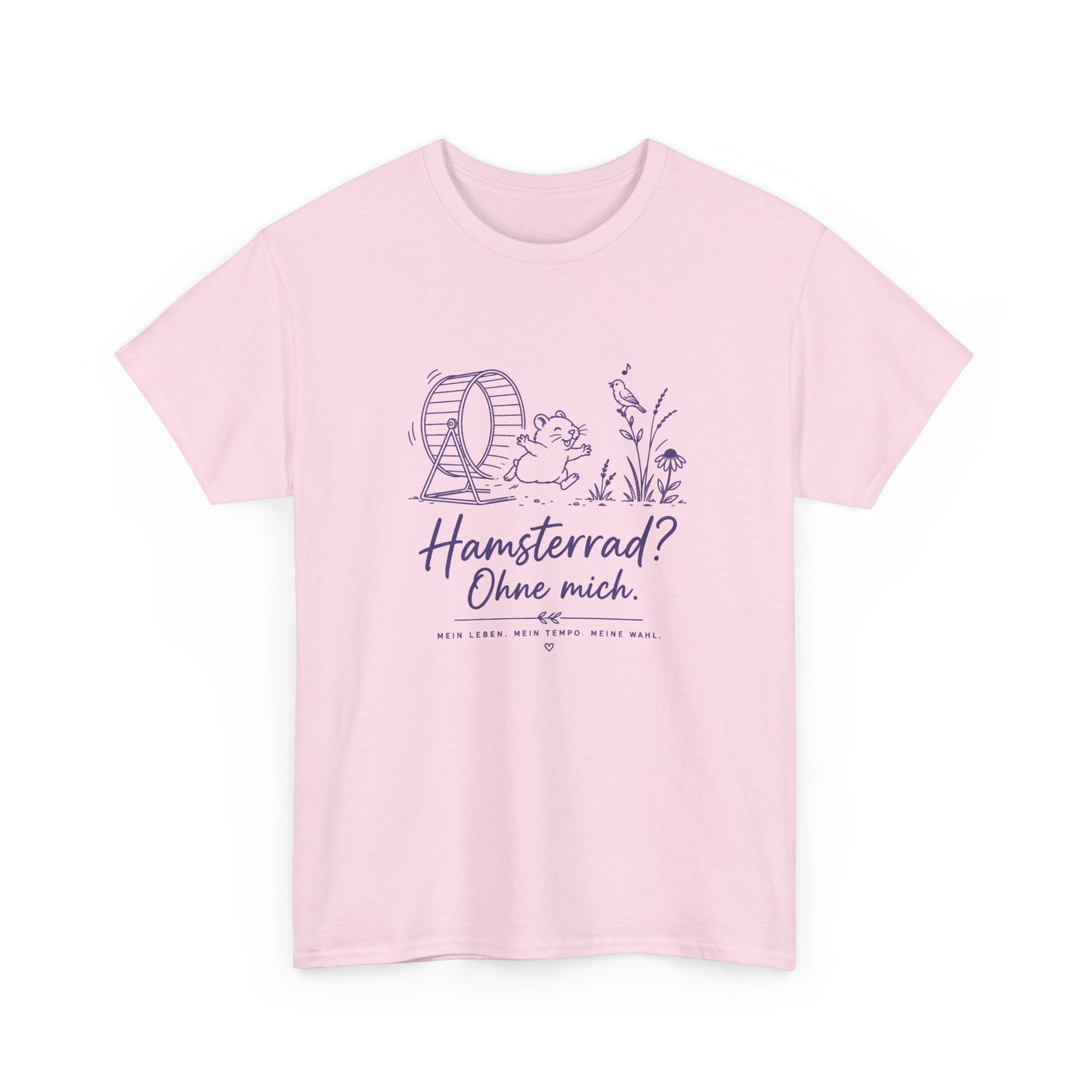 Hamsterrad? Ohne mich. Graphic Tee — Cute Hamster Wheel Illustration