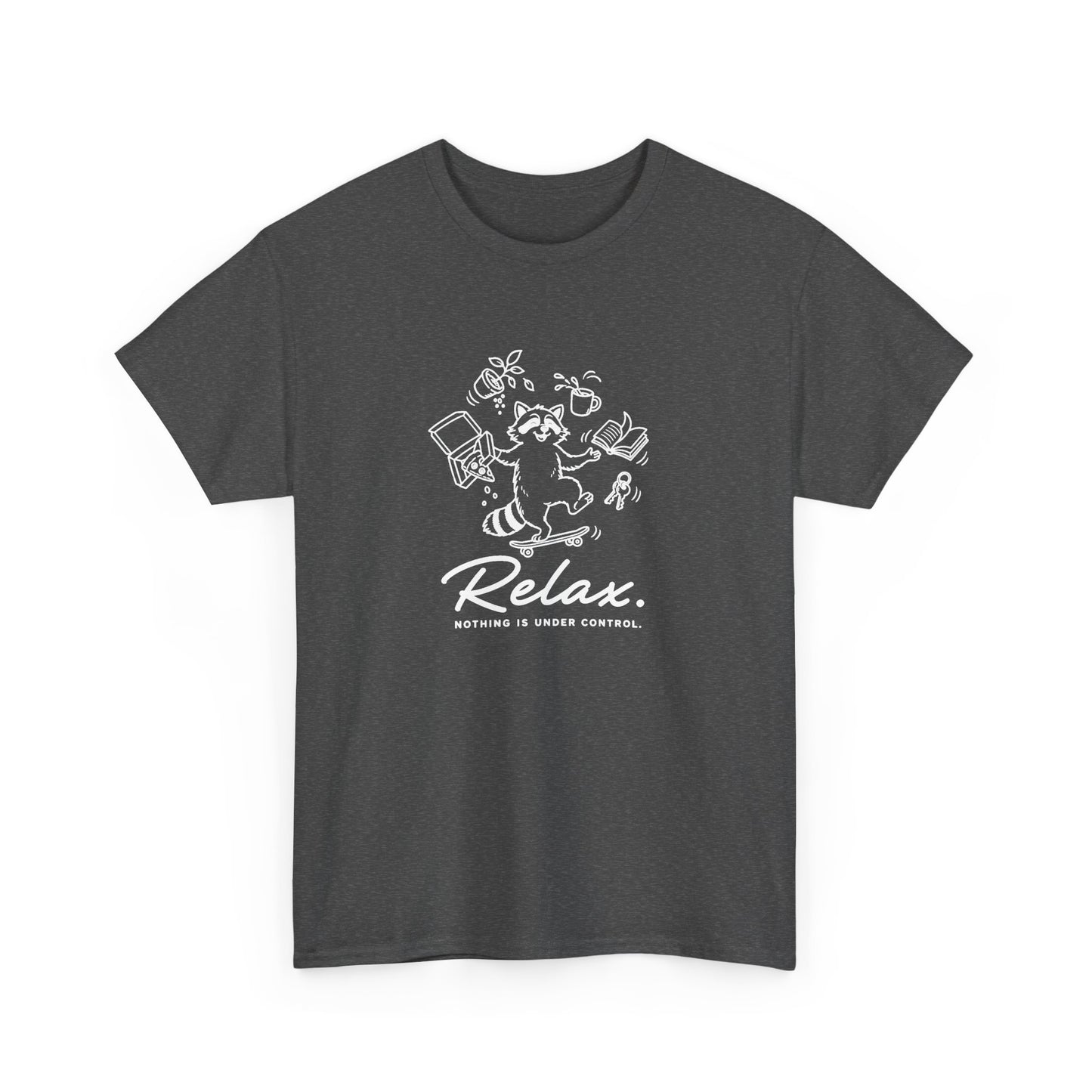 Relax Tee — Orange Graphic T-Shirt with 'Relax.' Design