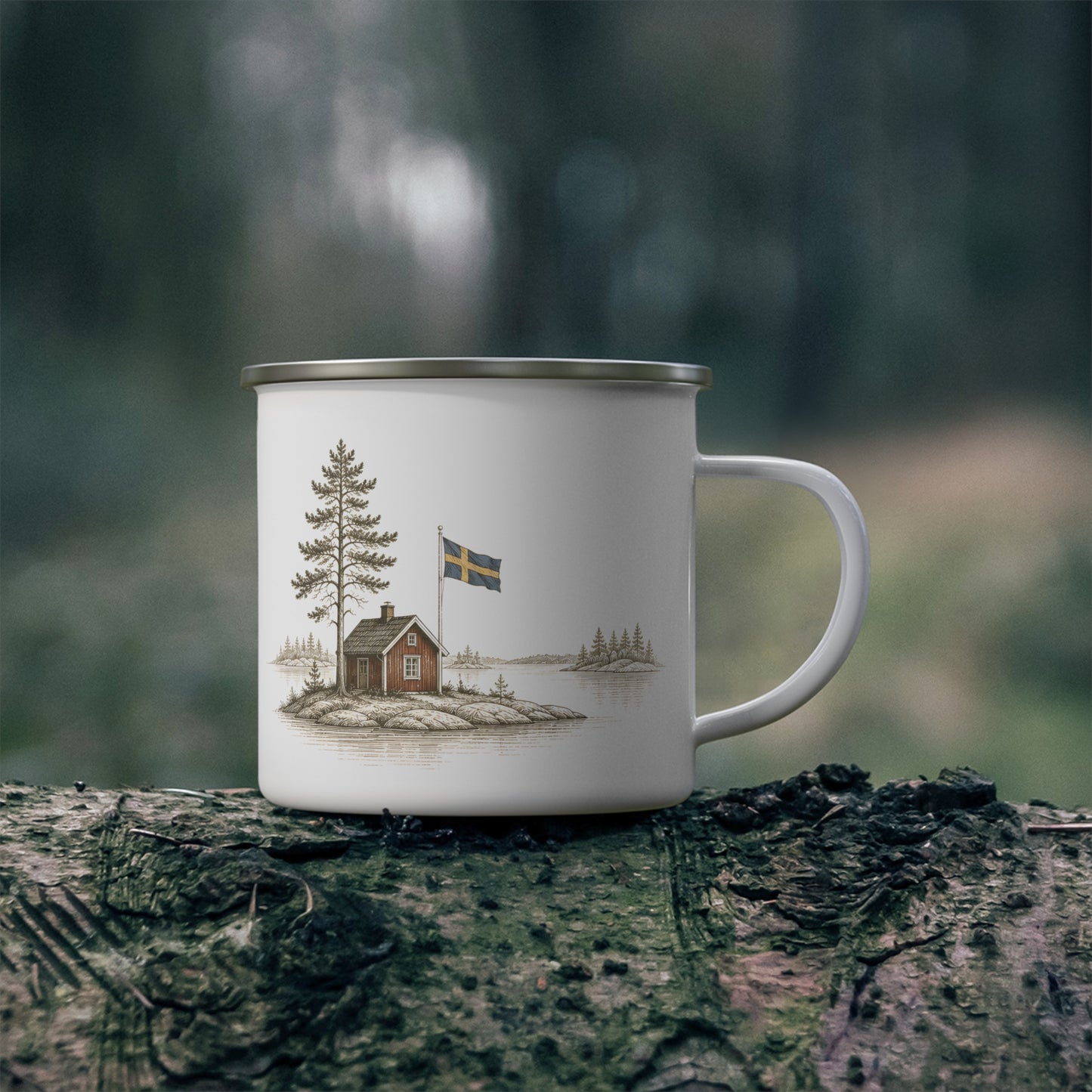 Cabin Shore Enamel Camping Mug
