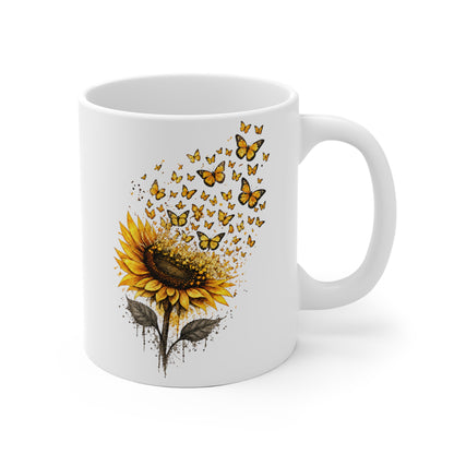 Sonnenblume & Schmetterlinge – Keramikbecher