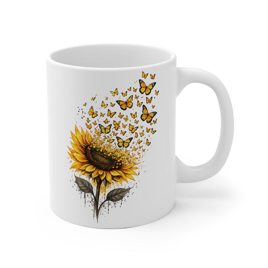 Sonnenblume & Schmetterlinge – Keramikbecher