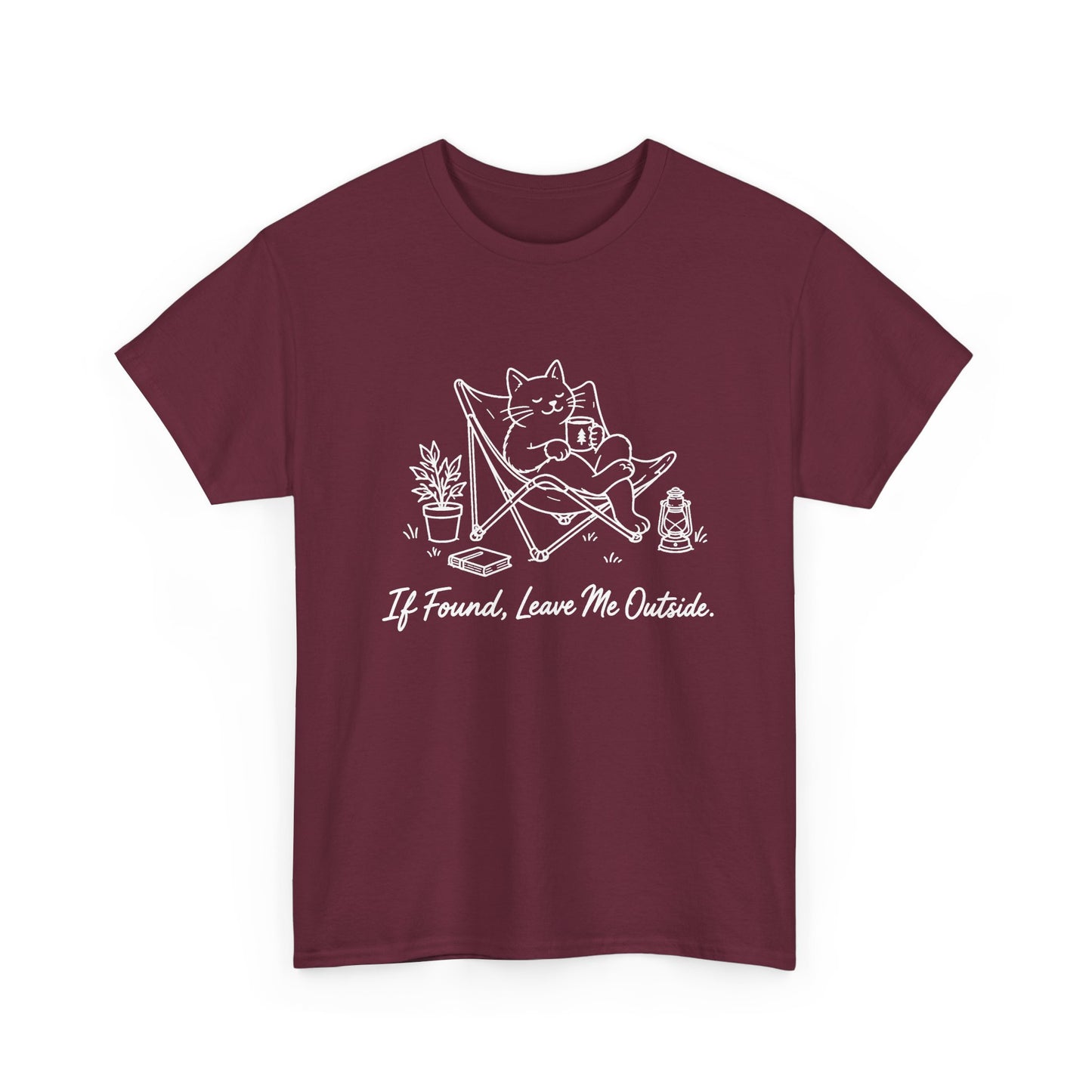 Cat Pentagram Tee — "If Found, Leave Me Outside" Graphic Shirt