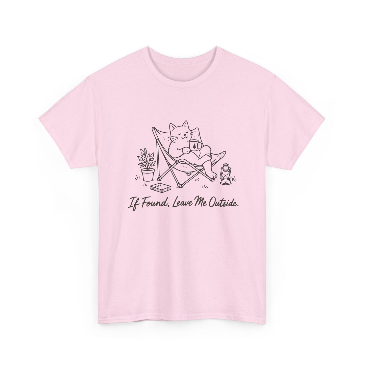 Cat Recliner T-Shirt — "If Found, Leave Me Outside" Relaxed Tee