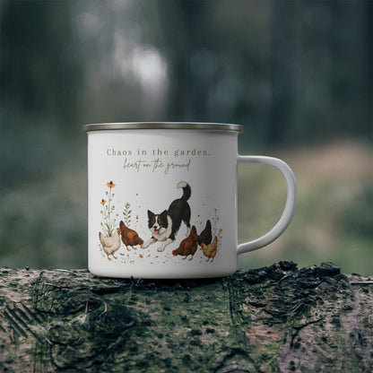 Chaos Chickens Enamel Camping Mug